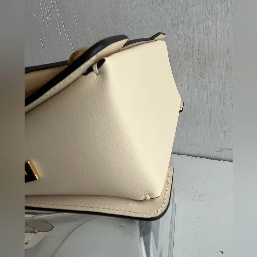 MARNI Mini Trunkaroo Leather Shoulder Bag- Off White